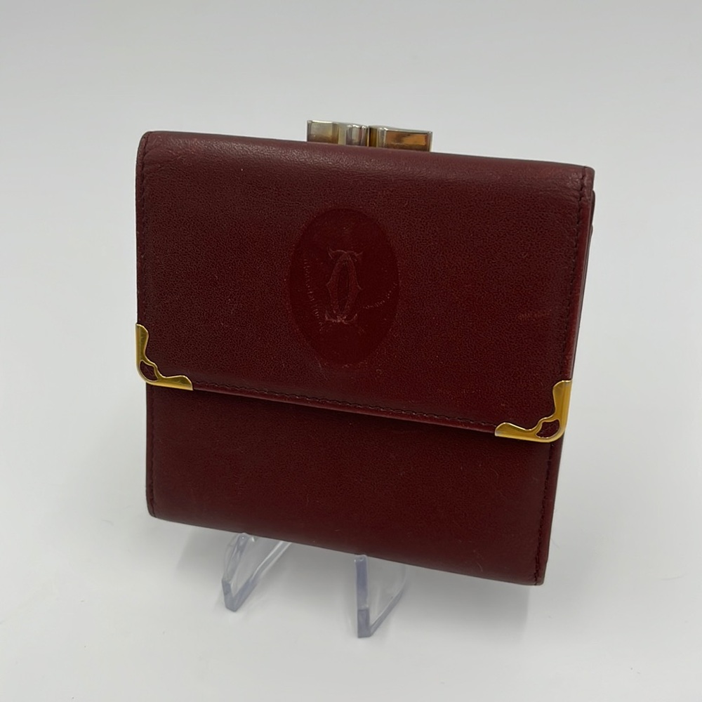 Cartier Bordeaux Leather Bifold Wallet
